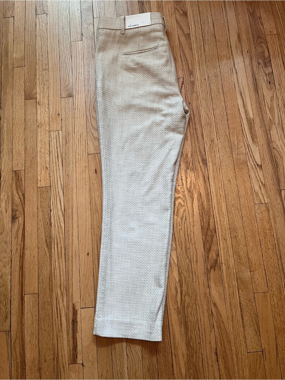 NWT Ann Taylor Beige Textured The Ankle Pant Business Casual Career Preppy Sz 8 - Picture 2 of 11